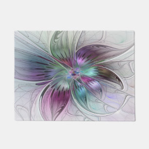 Tapete Arte Fractal Moderna Floral Colorida Abstrato