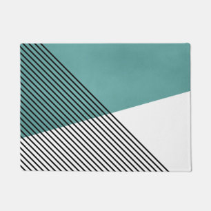 Tapete Arte geométrica simples de preto, branco e turques