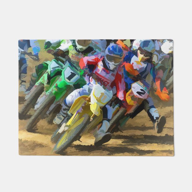 Tapete Arte Gráfica de Raça Motocross (Frente)