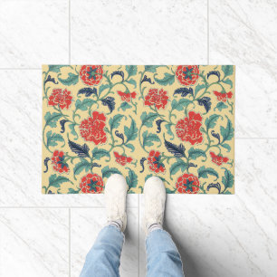 Tapete Arte Nova Antiga Chinoiserie Floral Vermelho Chinê