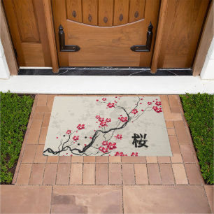 Tapete Arte oriental da flor de cerejeira de Sakura do