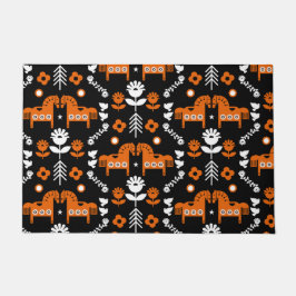 Tapete Arte popular sobre cavalos escandinavos