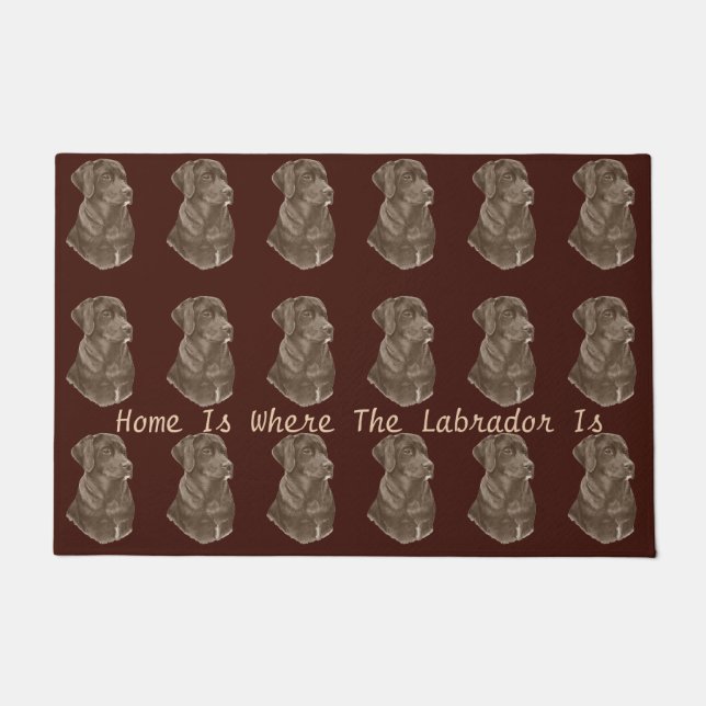 Tapete Arte retrátil de cão Labrador marrom-chocolate (Frente)