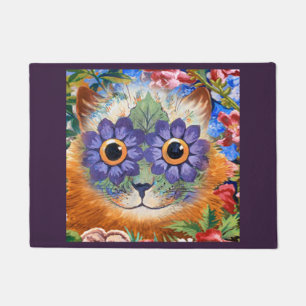 Tapete Arte roxa do gato da flor do Hippie de Wain do