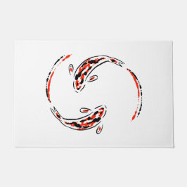 Tapete Artista de Peixe Koi Negro e Vermelho