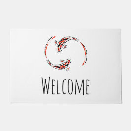 Tapete Artista de Peixe Koi Negro e Vermelho