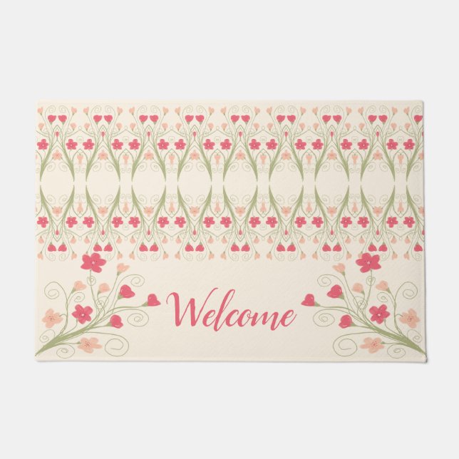 Tapete Artsy Floral Com Padrão (Frente)