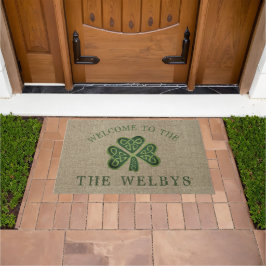 Tapete Artsy Shamrock Personalizado Irish Welcome Doormat