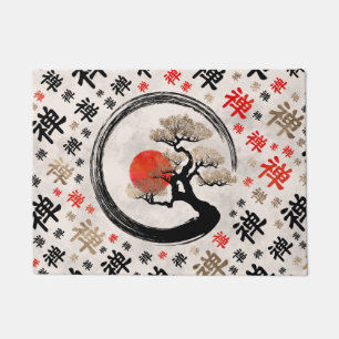Tapete Árvore Bonsai em Círculo Enso - padrão de símb