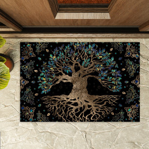Tapete Árvore da vida - Ouro de iggdrasil e ornamento de