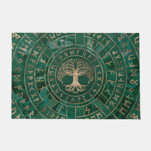Tapete Árvore da vida - Yggdrasil e Futhark - Malachite