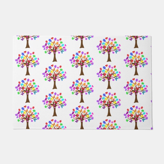 Tapete Árvore de Consciência do Autismo (Frente)