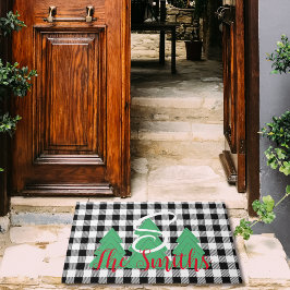 Tapete Árvore de Natal Monograma Xadrez Branca Negra