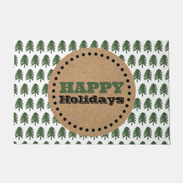 Tapete Árvore de Natal Verde e Branca Moderna