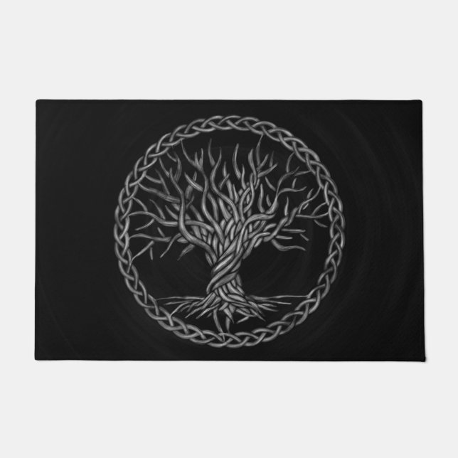 Tapete Árvore de vida - Yggdrasil - grayscale (Frente)