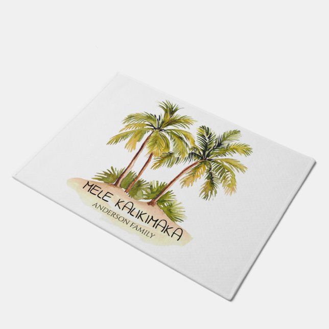 Tapete Árvore Tropical Palm Havaiana Mele Kalikimaka (Inclinado)