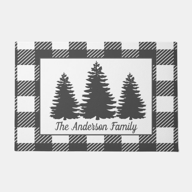 Tapete Árvores da Floresta Russa e Xadrez de Verificação  (Frente)