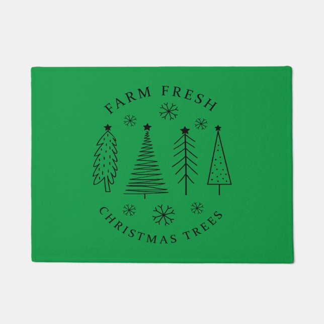 Tapete Árvores de Natal Frescas da Fazenda (Frente)