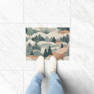 Tapete Árvores e Montanhas Projeto Abstrato de Boho