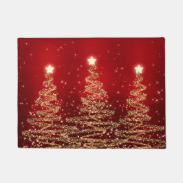 Tapete Árvores Sparkling do Natal elegante vermelhas