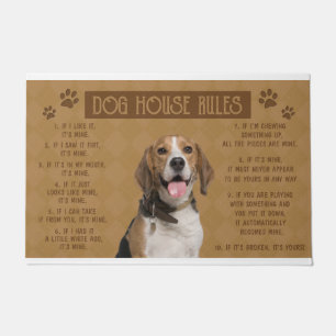 Tapete As regras da Casa dos Cachorros de Beagle, se ela