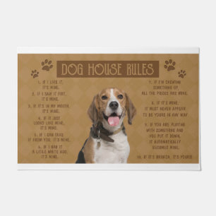 Tapete As regras da Casa dos Cachorros de Beagle, se ela