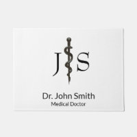 Asclépio Médico Simples Profissional Branco Preto