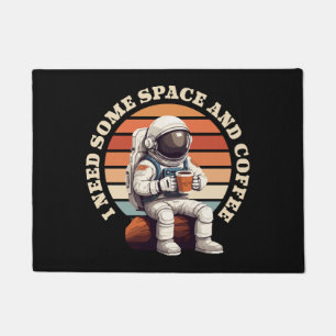 Tapete Astronauta Bebendo Café