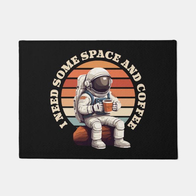 Tapete Astronauta Bebendo Café (Frente)