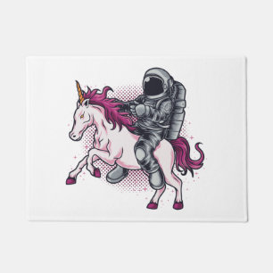 Tapete Astronauta montando uma camiseta rosa do Unicórnio