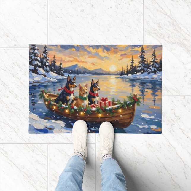 Tapete Australian Kelpie Christmas Boat Holiday (Interior)