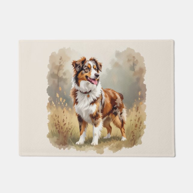 Tapete Australian Shepherd Dog Red Merle Aussie (Frente)
