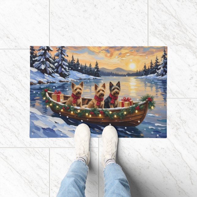 Tapete Australian Terrier Christmas Boat Holiday (Interior)