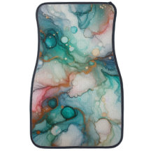 Abstract in Pink, Teal, Blue, and Gold