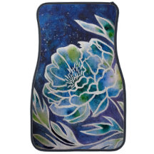 Azul Dahlia Marinho Teal Celestial Floral