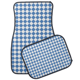Tapete Automotivo Blue White Checker Diamond Pattern