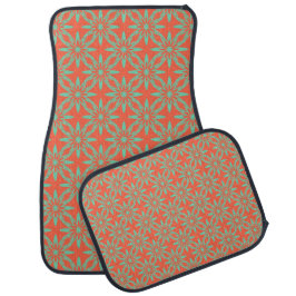 Tapete Automotivo Coral Aquamarine Flower Seamless Pattern