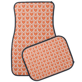 Tapete Automotivo Coral White Hearts Pattern
