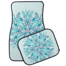 Floral Mandala - Turquesa Blue Boho Snowflake