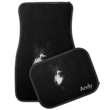 Minimalist Wolf Line Art Custom Car Floor Mats