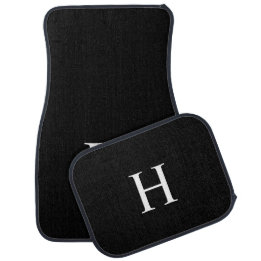 Tapete Automotivo Monograma Elegante Preto Personalizado