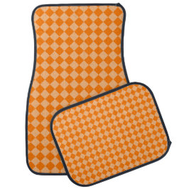 Tapete Automotivo Padrão de Diamante do Verificador Laranja