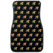 preto incomum com padrão de flores amarela e verme