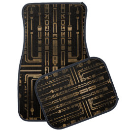 Tapete Automotivo Preto, ouro, Antigo, presente, metálico, geométric