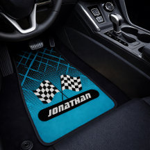 Teal Checkered Flags Speed Design