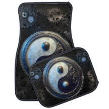 Ursos, carro, metal, design, yin yang, steampunk