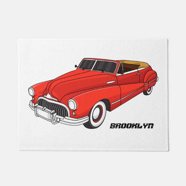 Tapete Automóvel vermelho clássico de 1948 (Frente)