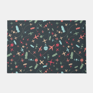 Tapete Avião Negro e Padrão de Aviação