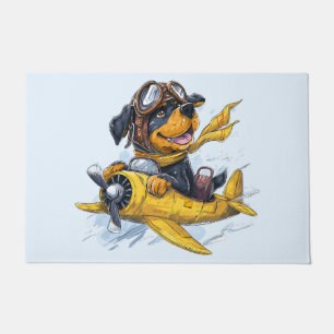 Tapete Avião-piloto de cães rottweiler