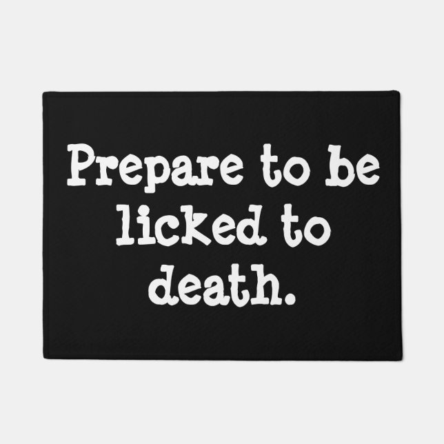 Tapete Aviso engraçado do cão (Frente)